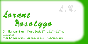 lorant mosolygo business card